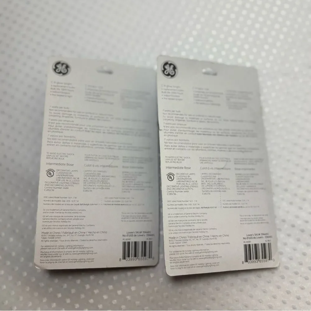 GE Red 7 Watt Replacement Bulbs Intermediate Base Set of 8
